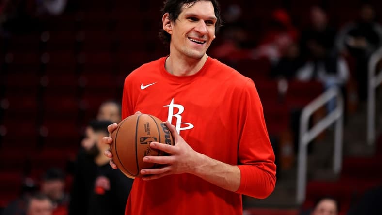 Dec 21, 2022; Houston, Texas, USA; Houston Rockets center Boban Marjanovic (51) prior to the game against the Orlando Magic at Toyota Center. Mandatory Credit: Erik Williams-USA TODAY Sports