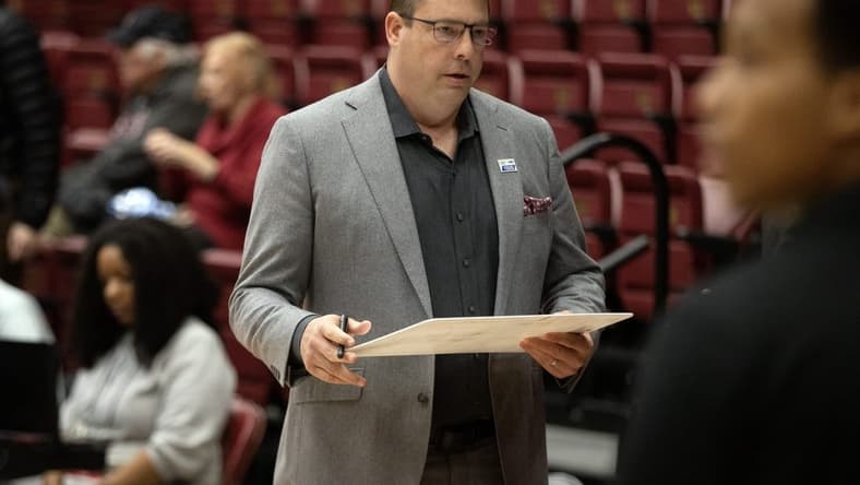 Jan 25, 2023; Stanford, California, USA; Stanford Cardinal head coach Jerod Haase prepares for a game against the Chicago State Cougars at Maples Pavilion. Mandatory Credit: D. Ross Cameron-USA TODAY Sports