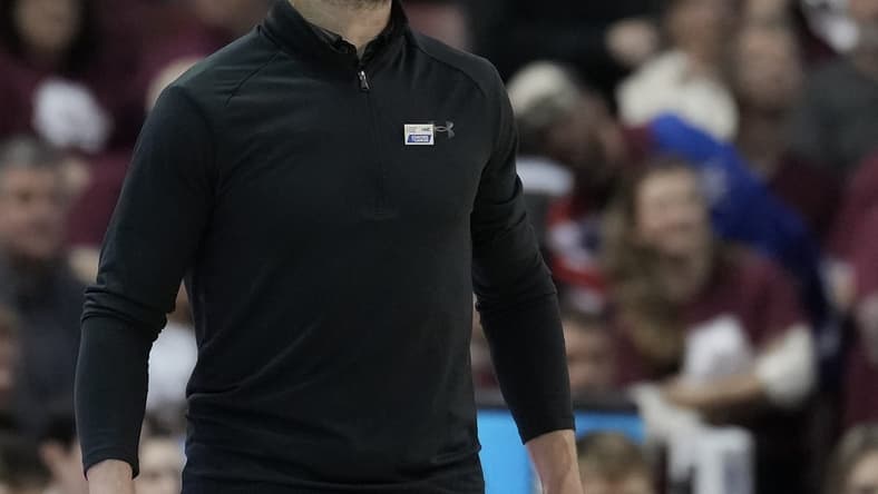Jan 28, 2023; Charleston, South Carolina, USA; Charleston Cougars head coach Pat Kelsey watches the action in the second half against the Hofstra Pride at TD Arena. Mandatory Credit: David Yeazell-USA TODAY Sports