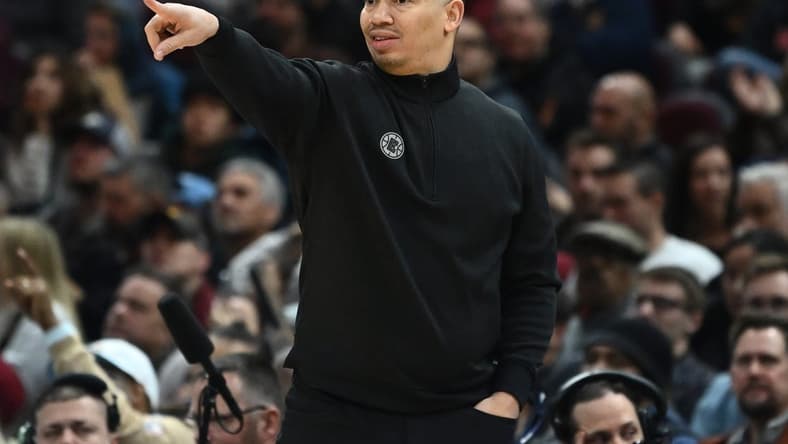 Jan 29, 2023; Cleveland, Ohio, USA; Los Angeles Clippers head coach Tyronn Lue reacts during the second half against the Cleveland Cavaliers at Rocket Mortgage FieldHouse. Mandatory Credit: Ken Blaze-USA TODAY Sports