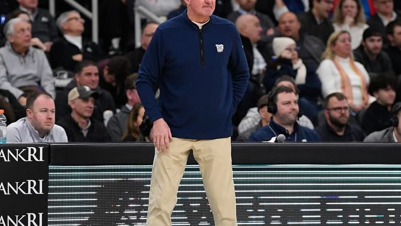 Jan 25, 2023; Providence, Rhode Island, USA; Butler Bulldogs head coach Thad Matta watches the action on the court against the Providence Friars during the second half at Amica Mutual Pavilion. Mandatory Credit: Eric Canha-USA TODAY Sports