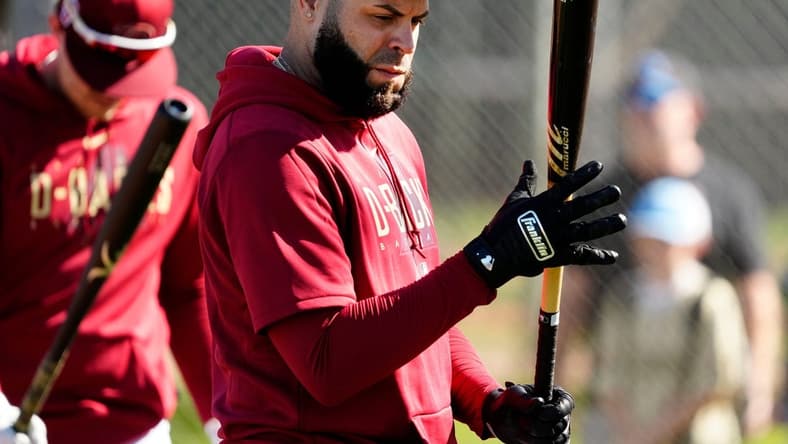 Arizona Diamondbacks infielder Emmanuel Rivera during spring training workouts at Salt River Fields in Scottsdale on Feb. 20, 2023.

Mlb Diamondbacks Spring Training