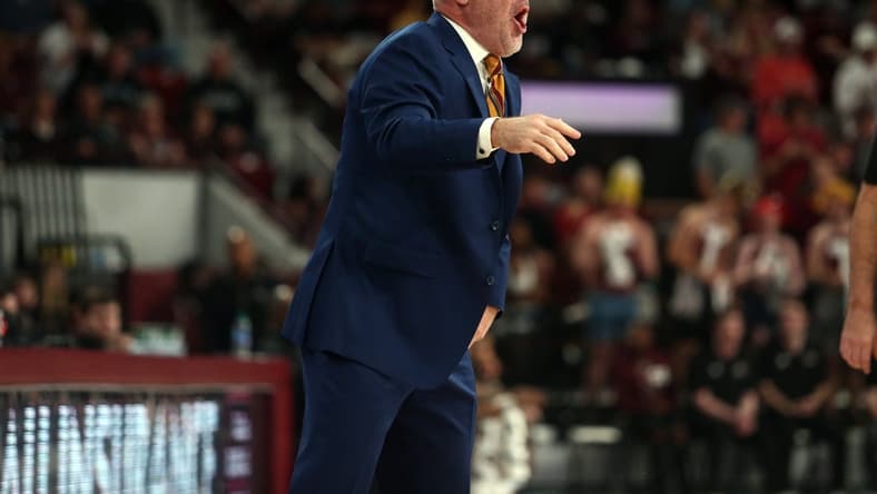 Feb 25, 2023; Starkville, Mississippi, USA; Texas A&M Aggies head coach Buzz Williams reacts during the first half against the Mississippi State Bulldogs at Humphrey Coliseum. Mandatory Credit: Petre Thomas-USA TODAY Sports