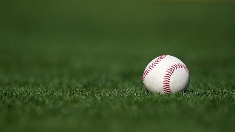 Detail view of a baseball in foul territory during a spring training game between the Cincinnati Reds and the Los Angeles Dodgers, Tuesday, March 22, 2022, at Camelback Ranch in Glendale, Ariz.

Cincinnati Reds At Los Angeles Dodgers March 22 0376