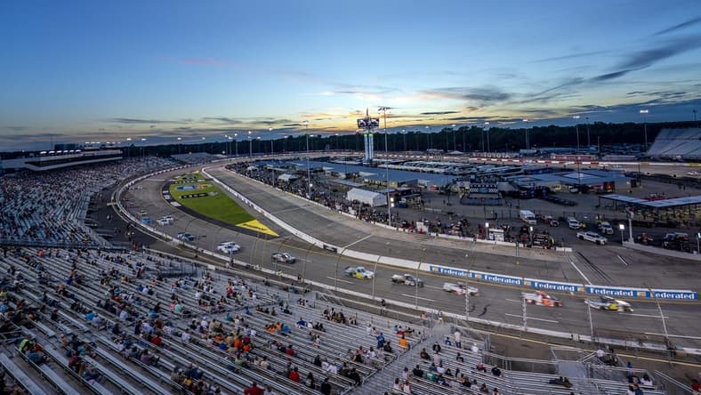 Aug 13, 2022; Richmond, Virginia, USA; An overall view of the track during the Truck Series Worldwide Express 250 at Richmond International Raceway. Mandatory Credit: Peter Casey-USA TODAY Sports