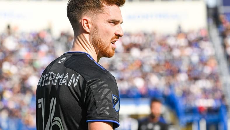 Oct 23, 2022; Montreal, Quebec, Canada; Look on CF Montreal defender Joel Waterman (16) against New York City FC during the first half of the conference semifinals for the Audi 2022 MLS Cup Playoffs at Stade Saputo. Mandatory Credit: David Kirouac-USA TODAY Sports