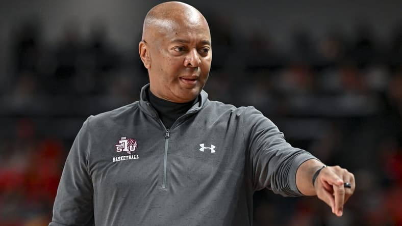 Nov 16, 2022; Houston, Texas, USA; Texas Southern Tigers head coach Johnny Jones motions during the first half against the Houston Cougars at Fertitta Center. Mandatory Credit: Maria Lysaker-USA TODAY Sports