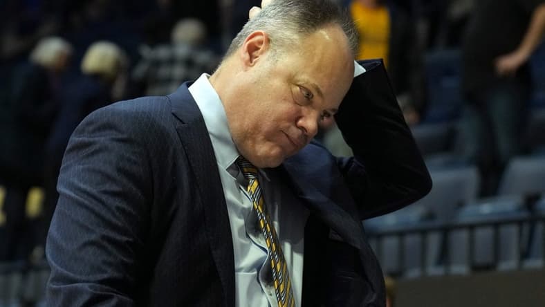 Jan 22, 2023; Berkeley, California, USA; California Golden Bears head coach Mark Fox walks off the court after the game against the Oregon State Beavers at Haas Pavilion. Mandatory Credit: Darren Yamashita-USA TODAY Sports