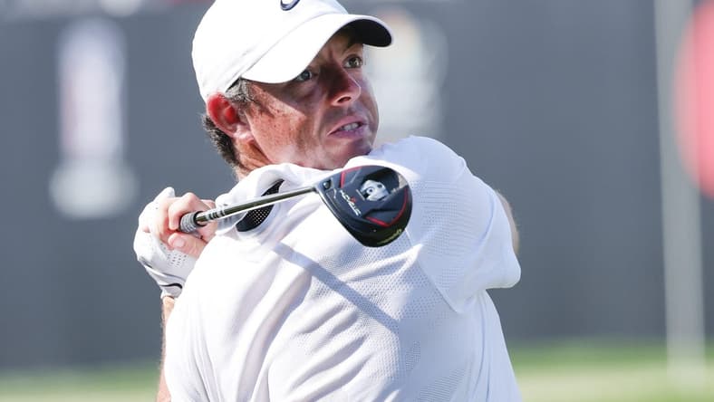 Mar 3, 2023; Orlando, Florida, USA; Rory McIlroy hits his drive on the 18th hole during the second round of the Arnold Palmer Invitational golf tournament. Mandatory Credit: Reinhold Matay-USA TODAY Sports