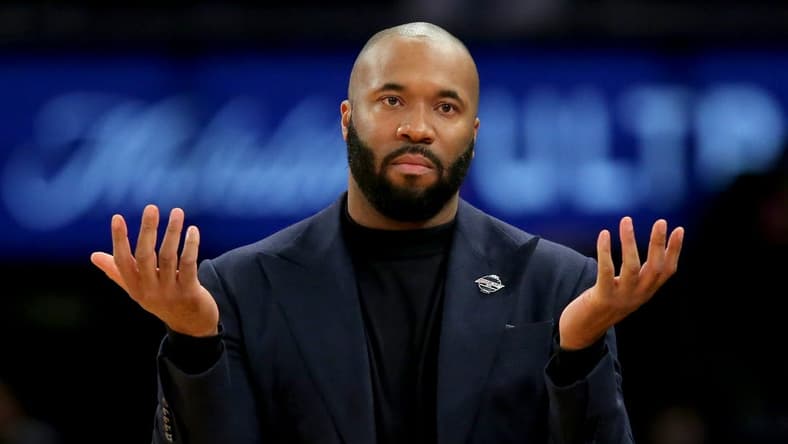 Mar 9, 2023; New York, NY, USA; Villanova Wildcats head coach Kyle Neptune reacts as he coaches against the Creighton Bluejays during the second half at Madison Square Garden. Mandatory Credit: Brad Penner-USA TODAY Sports