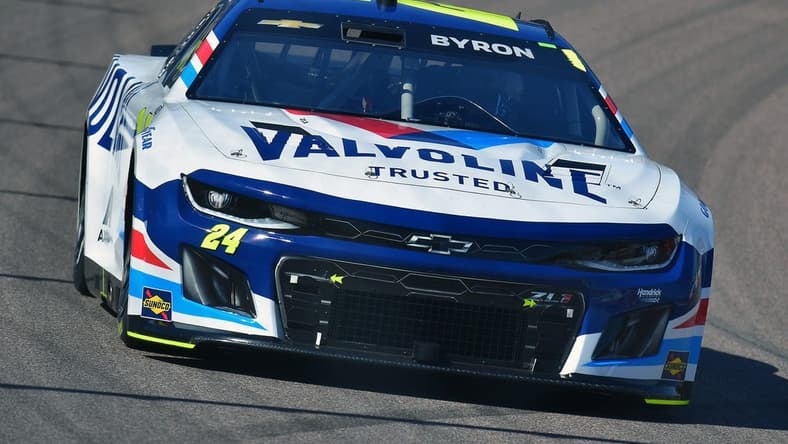 Mar 12, 2023; Avondale, Arizona, USA; NASCAR Cup Series driver William Byron (24) during the United Rentals Work United 500 at Phoenix Raceway. Mandatory Credit: Gary A. Vasquez-USA TODAY Sports