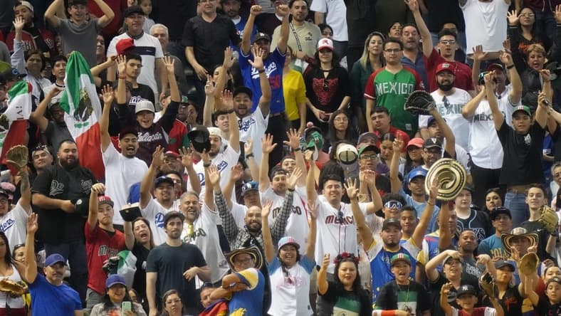 Fans cheer from the stands as Colombia takes on Mexico during their World Baseball Classic game at Chase Field in Phoenix on March 11, 2023.
Baseball World Baseball Classic Opening Day