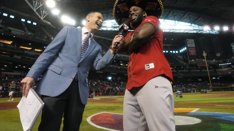 Mexico s Randy Arozarena (56) celebrates after their 10-3 win against Canada during their World Baseball Classic game at Chase Field in Phoenix on March 15, 2023.
Baseball World Baseball Classic Final Day