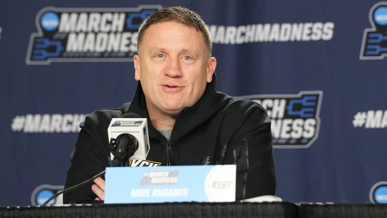 Mar 16, 2023; Albany, NY, USA; VCU Rams head coach Mike Rhoades speaks during a press conference at MVP Arena. Mandatory Credit: Gregory Fisher-USA TODAY Sports