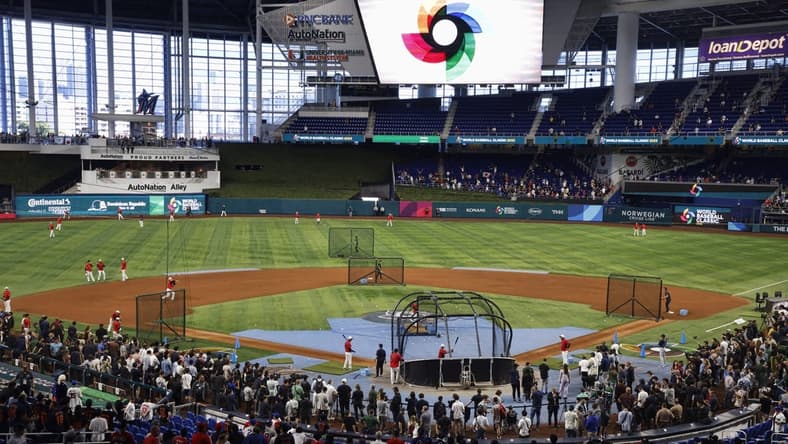 Mar 21, 2023; Miami, Florida, USA;  A general view of LoanDepot park prior to the finals game between Japan and the USA at LoanDepot Park. Mandatory Credit: Rhona Wise-USA TODAY Sports