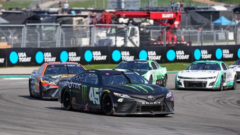 Mar 26, 2023; Austin, Texas, USA; NASCAR Cup Series driver Tyler Reddick (45) at Circuit of the Americas. Mandatory Credit: Daniel Dunn-USA TODAY Sports