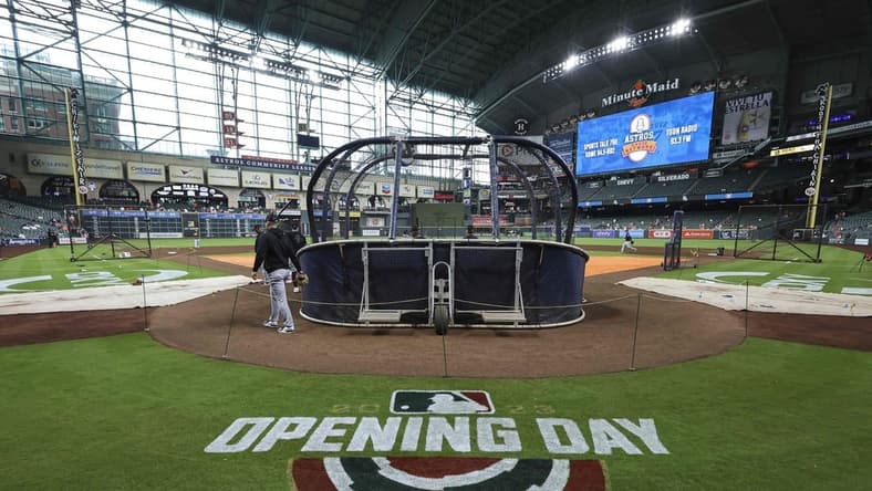 Mar 30, 2023; Houston, Texas, USA; General view inside Minute Maid Park before the game between the Houston Astros and the Chicago White Sox. Mandatory Credit: Troy Taormina-USA TODAY Sports