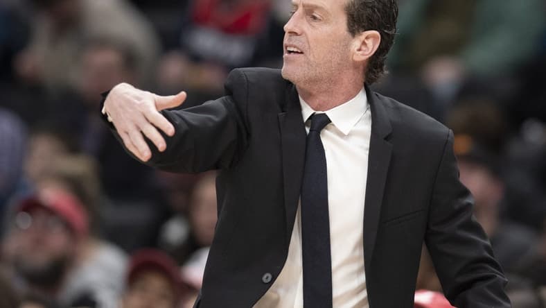 Feb 1, 2020; Washington, District of Columbia, USA;  Brooklyn Nets head coach Kenny Atkinson reacts during the second half against the Washington Wizards at Capital One Arena. Mandatory Credit: Tommy Gilligan-USA TODAY Sports