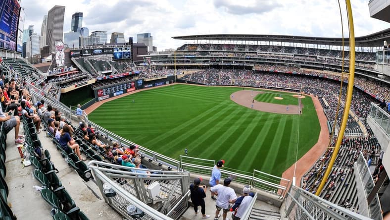 Aug 17, 2022; Minneapolis, Minnesota, USA; A general view of Target Field during the eighth inning between the Minnesota Twins and the Kansas City Royals. Mandatory Credit: Jeffrey Becker-USA TODAY Sports