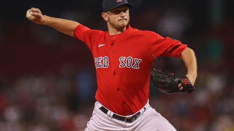 Aug 26, 2022; Boston, Massachusetts, USA; Boston Red Sox relief pitcher Garrett Whitlock (72) delivers a pitch during the ninth inning against the Tampa Bay Rays at Fenway Park. Mandatory Credit: Paul Rutherford-USA TODAY Sports