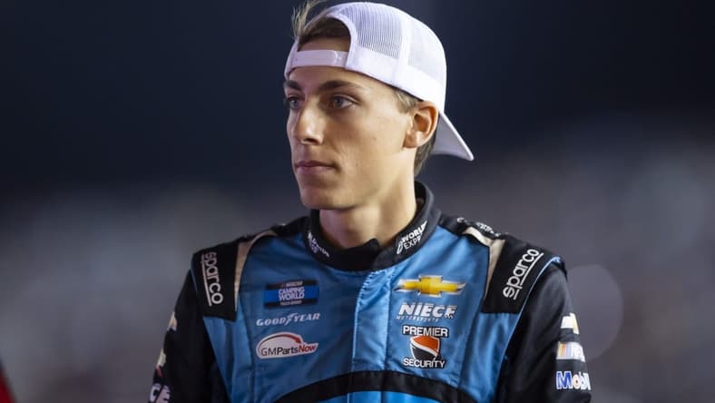 Nov 4, 2022; Avondale, Arizona, USA; Camping World Truck Series driver Carson Hocevar during the Lucas Oil 150 Truck Series Championship at Phoenix Raceway. Mandatory Credit: Mark J. Rebilas-USA TODAY Sports