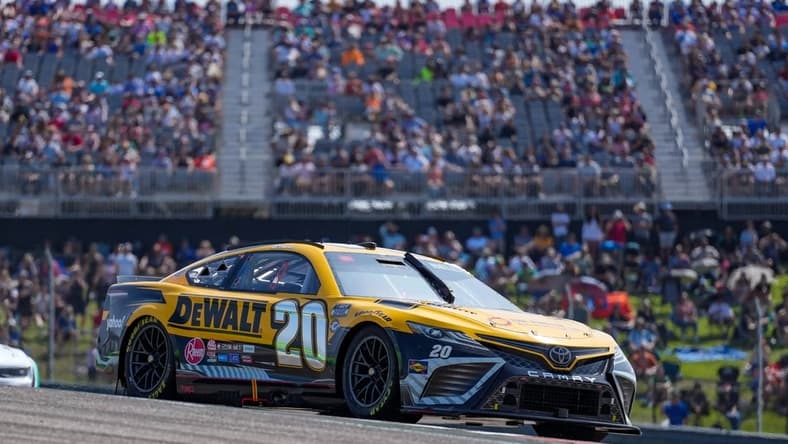 Mar 26, 2023; Austin, Texas, USA;  NASCAR Cup Series driver Christopher Bell (20) at Circuit of the Americas. Mandatory Credit: Daniel Dunn-USA TODAY Sports