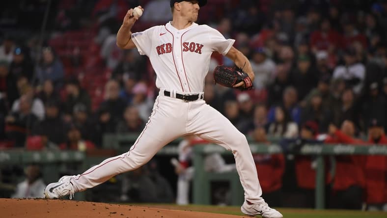 Apr 4, 2023; Boston, Massachusetts, USA;  Boston Red Sox starting pitcher Nick Pivetta (37) pitches during the first inning against the Pittsburgh Pirates at Fenway Park. Mandatory Credit: Bob DeChiara-USA TODAY Sports