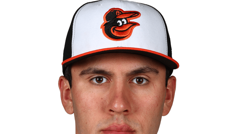 Feb 23, 2023; Sarasota, FL, USA;Baltimore Orioles pitcher Grayson Rodriguez (85) poses for a photo at Ed Smith Stadium. Mandatory Credit: Kim Klement-USA TODAY Sports