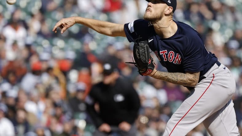 Apr 8, 2023; Detroit, Michigan, USA;  Boston Red Sox relief pitcher Tanner Houck (89) pitches in the first inning against the Detroit Tigers at Comerica Park. Mandatory Credit: Rick Osentoski-USA TODAY Sports