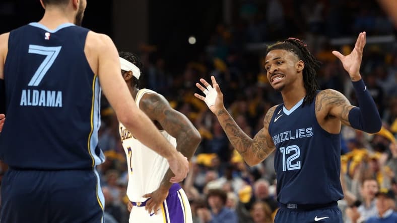 A hand injury to Memphis Grizzlies guard Ja Morant could spell trouble with the Lakers. Mandatory Credit: Petre Thomas-USA TODAY Sports