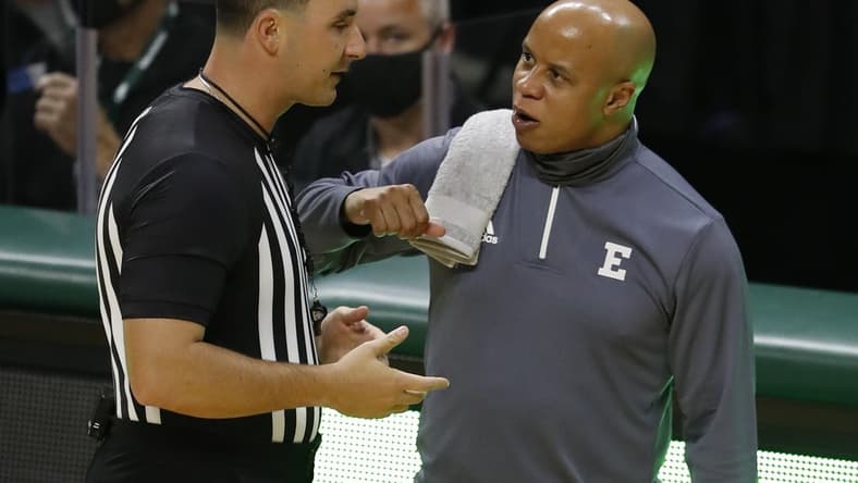 (File photo) Pistons assistant general manager Rob Murphy (pictured as head coach at Eastern Michigan) was fired following an investigation into workplace conduct. Mandatory Credit: Raj Mehta-USA TODAY Sports