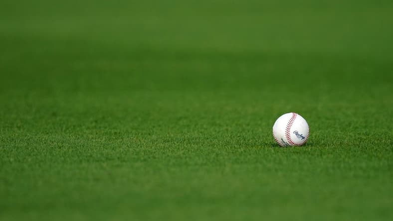 Feb 22, 2021; West Palm Beach, Florida, USA; A general view of a baseball in the grass during Houston Astros spring training workouts at The Ballpark of the Palm Beaches. Mandatory Credit: Jasen Vinlove-USA TODAY Sports
