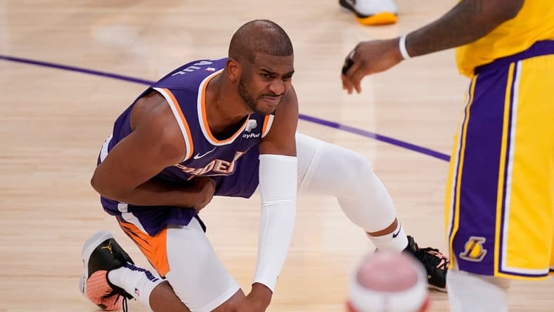 Suns guard Chris Paul could be out for multiple games with a groin injury. Mandatory Credit: Robert Hanashiro-USA TODAY Sports