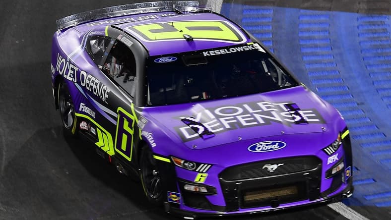 Feb 5, 2022; Los Angeles, California, USA; NASCAR Series Cup driver Brad Keslowski (6) during qualifying at Los Angeles Memorial Coliseum. Mandatory Credit: Gary A. Vasquez-USA TODAY Sports
