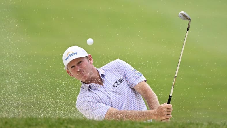 Jul 1, 2022; Silvis, Illinois, USA; Brandt Snedeker hits onto the second green during the second round of the John Deere Classic golf tournament. Mandatory Credit: Marc Lebryk-USA TODAY Sports