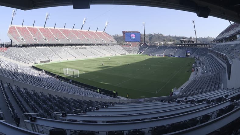Sep 17, 2022; San Diego, California, USA; A general view inside Snapdragon Stadium prior to the match between San Diego Wave FC and Angel City FC. Mandatory Credit: Kelvin Kuo-USA TODAY Sports