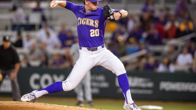 Tigers starting pitcher Paul Skenes on the mound as The LSU Tigers take on the Butler Bulldogs at Alex Box Stadium in Baton Rouge, La. Friday, March 3, 2023.
Lsu Vs Butler Baseball 5117