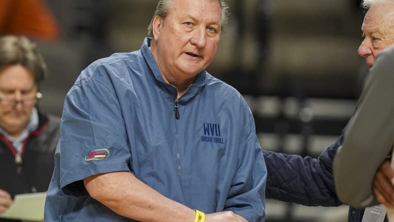 Mar 15, 2023; Birmingham, AL, USA; West Virginia Mountaineers head coach Bob Huggins during practice at Legacy Arena. Mandatory Credit: Marvin Gentry-USA TODAY Sports