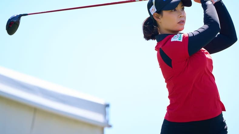 Moriya Jutanugarn tees off on the first hole during the final round of the LPGA Drive On Championship on the Prospector Course at Superstition Mountain Golf and Country Club in Gold Canyon on March 26, 2023.
Lpga At Superstition Mountain Final Round