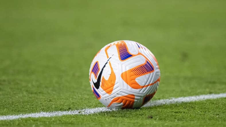 Apr 19, 2023; Glendale, Arizona, USA; Detailed view of an official Nike soccer ball on the field during Mexico against USA during the Allstate Continental Classico at State Farm Stadium. Mandatory Credit: Mark J. Rebilas-USA TODAY Sports