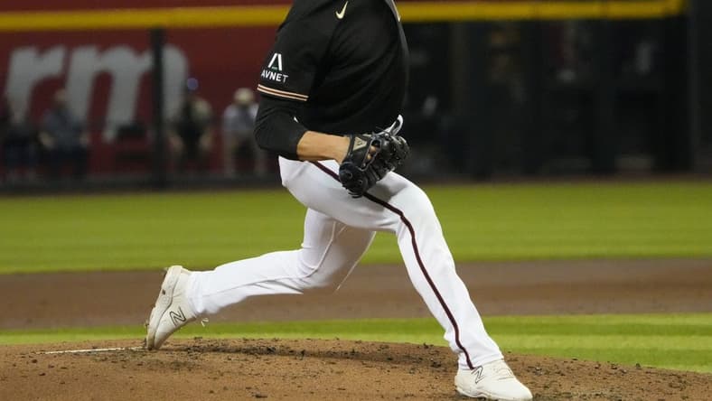 Arizona Diamondbacks relief pitcher Anthony Misiewicz (36) throws against the San Diego Padres during the second inning at Chase Field on April 23, 2023.
Mlb Padres At D Backs