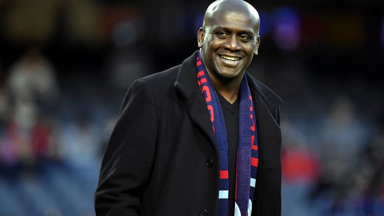 Apr 29, 2023; Chicago, Illinois, USA; Chicago Fire head coach Ezra Hendrickson walks on the field before the game against the New York Red Bulls at Soldier Field. Mandatory Credit: Jon Durr-USA TODAY Sports