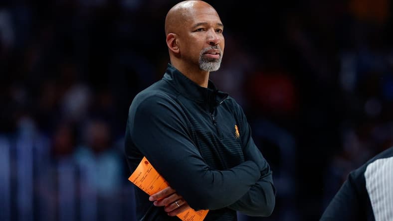 May 9, 2023; Denver, Colorado, USA; Phoenix Suns head coach Monty Williams looks on in the fourth quarter against the Denver Nuggets during game five of the 2023 NBA playoffs at Ball Arena. Mandatory Credit: Isaiah J. Downing-USA TODAY Sports