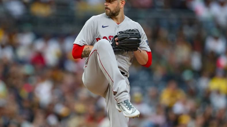 May 19, 2023; San Diego, California, USA;  Boston Red Sox starting pitcher James Paxton (65) throws a pitch in the first inning against the San Diego Padres at Petco Park. Mandatory Credit: David Frerker-USA TODAY Sports