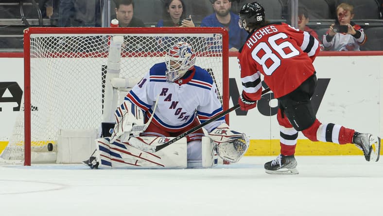 NHL: Stanley Cup Playoffs-New York Rangers at New Jersey Devils