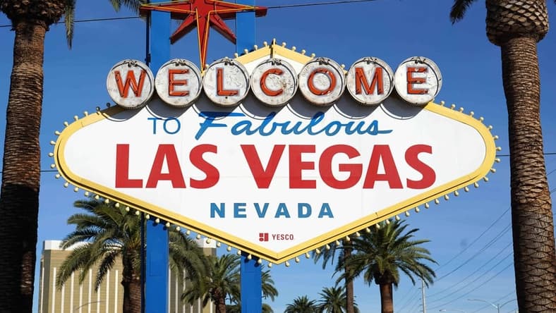 Nov 14, 2021; Paradise, Nevada, USA; The Welcome to Fabulous Las Vegas sign on the Las Vegas strip. Mandatory Credit: Kirby Lee-USA TODAY Sports