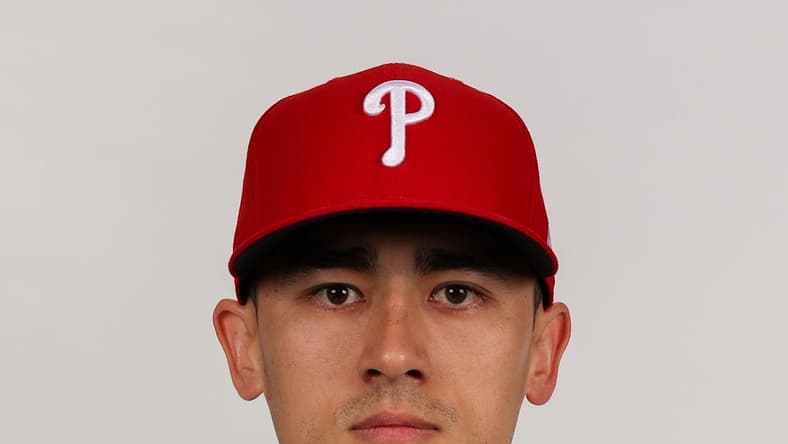 Feb 23, 2023; Clearwater, FL, USA; Philadelphia Phillies pitcher Noah Song during photo day at BayCare Ballpark. Mandatory Credit: Nathan Ray Seebeck-USA TODAY Sports