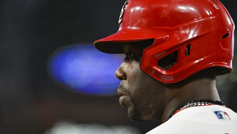 Apr 17, 2023; St. Louis, Missouri, USA; St. Louis Cardinals right fielder Jordan Walker (18) looks on from the dugout during the seventh inning against the Arizona Diamondbacks at Busch Stadium. Mandatory Credit: Jeff Curry-USA TODAY Sports