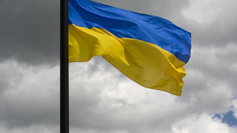 A Ukrainian flag hangs from a light pole and unfurled by a strong breeze at Grace of Christ Slavic Baptist Church's Ukraine fundraiser at Washington Plaza Saturday, April 22, 2023. The event attracted hundreds of attendees and raised money to support the church's ongoing efforts to aid Ukrainian civilians.
Grace Of Christ Ukraine Fundraiser 5