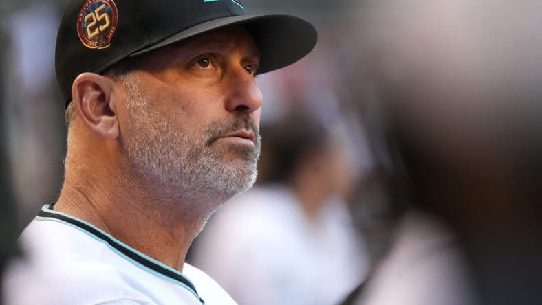Arizona Diamondbacks manager Torey Lovullo watches his team play against the Washington Nationals at Chase Field on May 6, 2023.